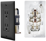 RV Designer S817 AC Self Contained Dual Outlet With Black Cover Plate