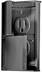 RV Designer S907 AC Weatherproof Dual Outlet - Black