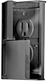 RV Designer S907 AC Weatherproof Dual Outlet - Black