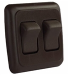 JR Products 12145 Multi-Purpose Single Rocker Double Switch - Brown