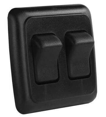 JR Products 12235 Multi-Purpose Single Rocker Double Switch - Black