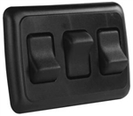 JR Products 12245 Multi-Purpose Single Rocker Triple Switch - Black