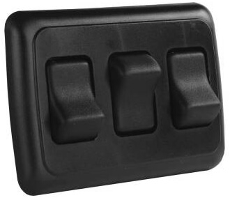 JR Products 12245 Multi-Purpose Single Rocker Triple Switch - Black