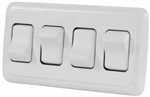 JR Products 12331 Multi-Purpose Single Rocker Quad Switch - White