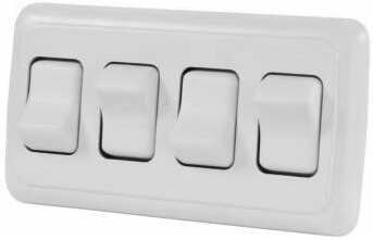 JR Products 12331 Multi-Purpose Single Rocker Quad Switch - White