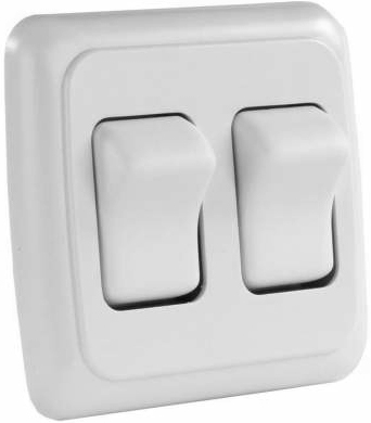 JR Products 12015 Multi-Purpose Single Rocker Double Switch - White