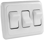 JR Products 12025 Multi-Purpose Single Rocker Triple Switch - White