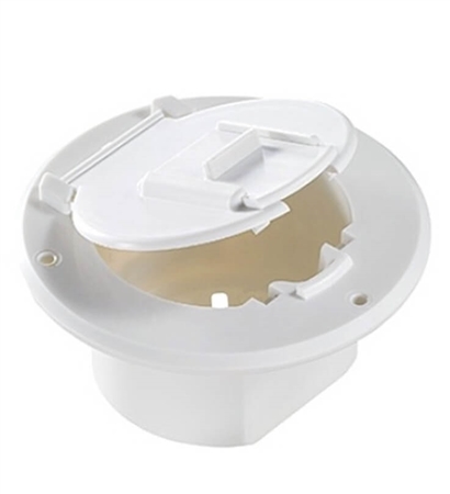 RV Designer B120 Basic Round Cable Hatch - Polar White