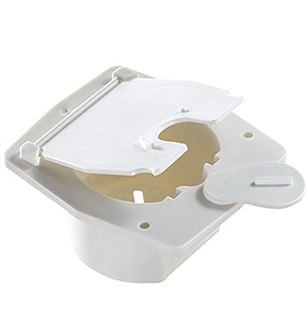 RV Designer B140 Basic Flat Sided Cable Hatch - Polar White