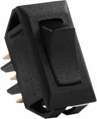 JR Products 12625 Multi-Purpose Single Rocker On/On Switch - Black