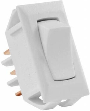 JR Products 12635 Multi-Purpose Single Rocker On/On Switch - White