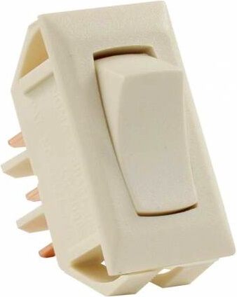 JR Products 12655 Multi-Purpose Single Rocker On/On Switch - Ivory