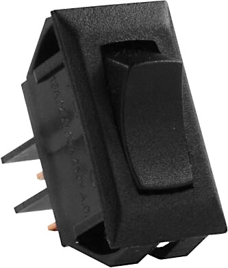 JR Products 12705 Multi-Purpose Single Rocker Momentary-On/Off Switch - Black