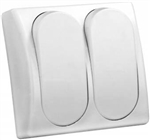 JR Products 13585 Modular Double Rocker Switch - White