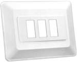 JR Products 13625 RV Triple Switch Face Plate - White