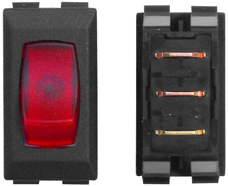 Valterra DG121VP SPST 110V Illuminated On/Off Rocker Switch - Black/Red