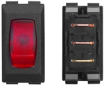 Valterra DG131VP SPST Illuminated On/Off Rocker Switch - Black/Red