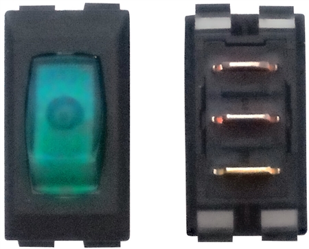 Valterra DG138VP SPST Illuminated On/Off Rocker Switch - Green/Black