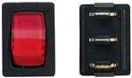 Valterra Mini Illuminated 12V On/Off SPST RV Switch Black/Red