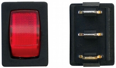 Valterra DG623VP Mini Illuminated 12V On/Off SPST RV Switch Black/Red