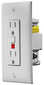 RV Designer S801 AC GFCI Dual Outlet With White Cover Plate