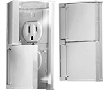 RV Designer AC Weatherproof Dual Outlet - Gray