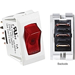 RV Designer 10A DC Rocker Switch - White With Red