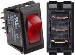 RV Designer 125 VAC DC Rocker Switch - Black With Red