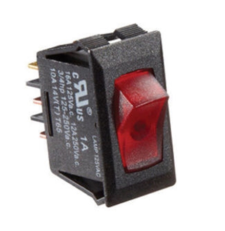 RV Designer S247 10A DC Rocker Switch - Black With Red