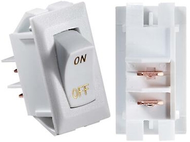 RV Designer S265 10A DC Rocker Switch - White With Gold Text