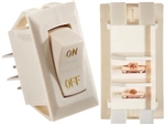 RV Designer DC 10 Amp Rocker Switch - Ivory With Gold Text