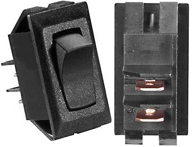 RV Designer S321 10A DC Mom-On/Off Rocker Switch - Black