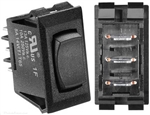 RV Designer S341 Mom-On/Off/Mom-On 10A DC SPDT Rocker Switch - Black