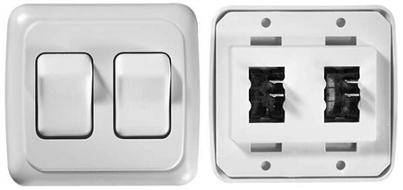 RV Designer S533 DC SPST Double Contoured Rocker Switch - White