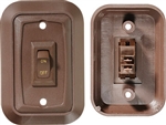 RV Designer S651 DC SPST Single Rocker Switch - Brown