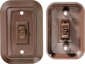 RV Designer S651 DC SPST Single Rocker Switch - Brown