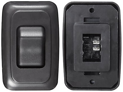 RV Designer S521 DC SPST Single Contoured Rocker Switch - Black