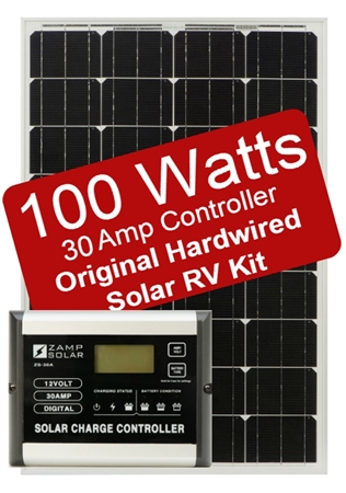 Zamp Solar ZS-100-30A 100 Watt 30 Amp Original Hardwired Solar RV Kit