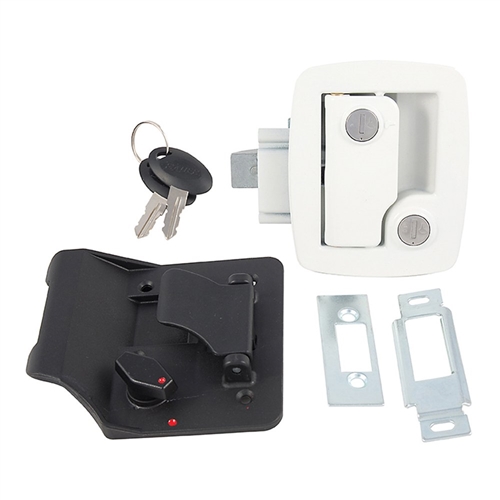 Bauer 013-534 RV Entry Door Lock With Keys - White