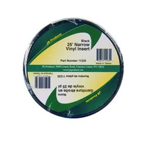 JR Products 11235 Narrow Vinyl Insert - 25' x 3/4" - Black