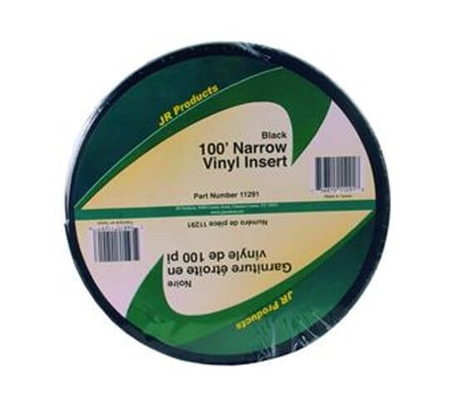 JR Products 11291 Narrow Vinyl Insert - 100' x 3/4" - Black