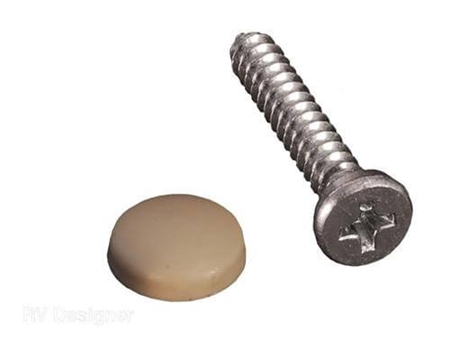 RV Designer H619 Dashboard Caps & Screws - Beige - 14 Pack