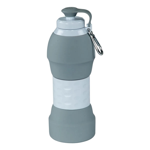 Lippert 2021017556 Silicone Collapsible Water Bottle, 20-oz., Grey