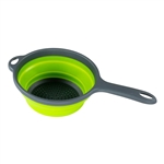 Lippert Round Silicone Collapsible Drain Bowl with Handle, Green