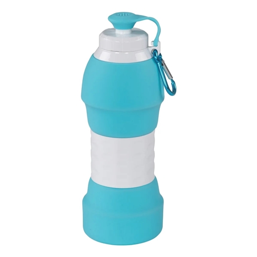 Lippert 202102674 Silicone Collapsible Water Bottle, 20-oz., Blue