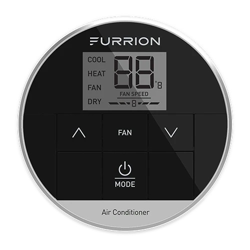 Furrion FACW10ESSA-BL CHILL Single-Zone Basic LED Wall Thermostat - Black, 2 Fan Speeds