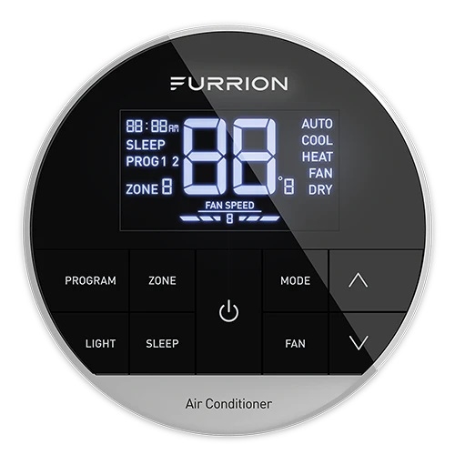 Furrion FACW12ESZA-BL Multi-Zone Wall RV Thermostat 3 Fan Speeds - Black