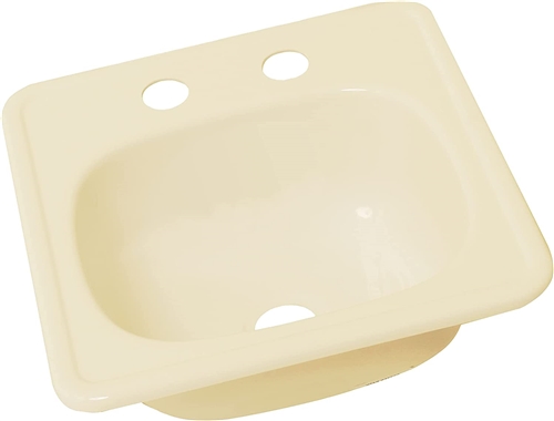 Lippert 209356 RV Square Galley Kitchen Sink - 15" x 15" x 5" - Parchment