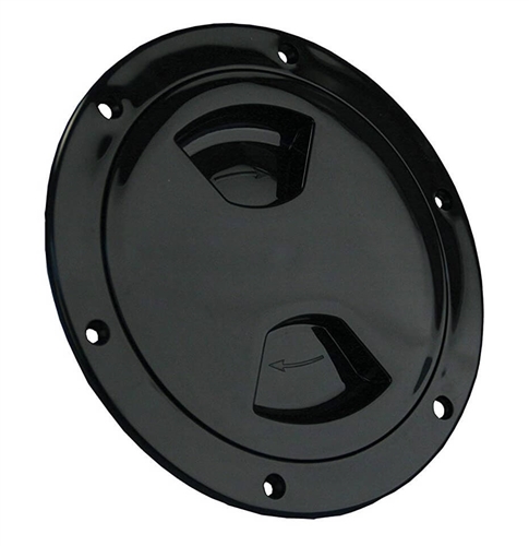 JR Products 31035 Round Access/Deck Plate - 5.45" Cutout - Black