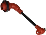 Valterra A10-1530D90 Mighty Cord 90Â° LED 15AM-30AF Adapter Cord - 12" - Red